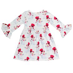 ILTEX Apparel Kids Clothing Snowman White Christmas Dress Christmas Dress Kids, White Christmas Dress, Kids Christmas Dress, Christmas Collection, Christmas Dress, White Christmas, Kids Dress, Floral Tops, Christmas