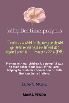 a pink flower with the words, why bedtime - prayer?