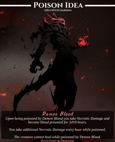 the poster for poison idea's demon blood, which features an image of a demonic