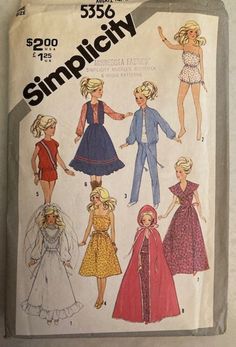 the sewing pattern for children's dresses is shown