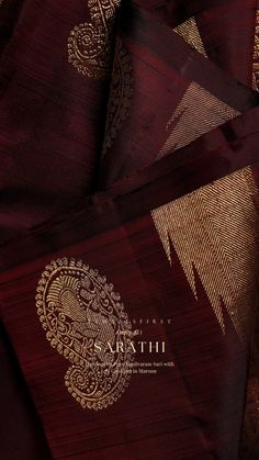 Saree Color Combinations, Maroon Saree, Indian Sari Dress, Sari Dress, Traditional Indian Outfits, Vogue India, Designer Label, Peacock Design, South Indian Wedding