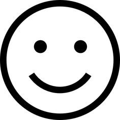 a black and white circle with a smiling face