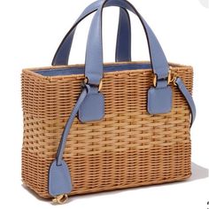 Questions? Leave A Comment Below! Luxury Blue Shoulder Bag For Summer, Designer Blue Summer Bag, Fashion Quotes Pink, Cross Bags, Rope Crafts Diy, Mark Cross, Rattan Bag, Diy Purse, Art Bag