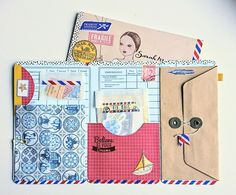 two envelopes with different designs on them