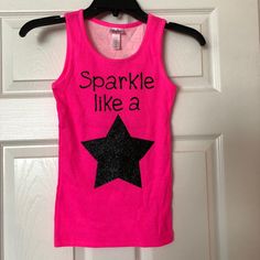 Girls “Sparkle Like A Star” Tank. Size 8. New With Tag. Casual Pink Sequined T-shirt, Casual Star Print Tops For Party, Casual Party Top With Star Print, Casual Pink T-shirt With Glitter Print, Pink Casual Sequined Tops, Casual Pink Sequined Tops, Pink Glitter Print Party Top, Pink Glitter Print Top For Summer, Pink Casual Top With Glitter Print