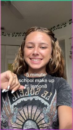 5 - Minute Easy Makeup For School - Makeup Inspo #schoolmakeup #beauty #grwm #fyp #grwmforschool #grwmroutine #makeuptutorial #grwmmakeup  #school #makeup #makeupinspo #makeupideas video credits: elaia Cute Makeup Look For School, Easy Make Up Looks For School, Best Makeup Routine For Teens, Make Up For 10 Yrs Old, School Photo Day Makeup, School Makeup Looks Highschool, Easy Makeup Routine Simple, Makeup For Teens Beginner, Middle School Makeup Tutorial