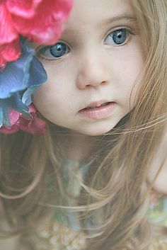 beautiful Splash Color, Flowers In Her Hair, Childrens Photography