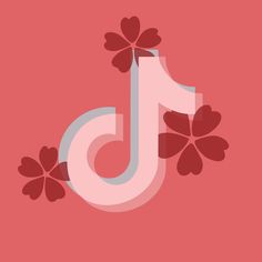 the letter j is surrounded by flowers on a pink background