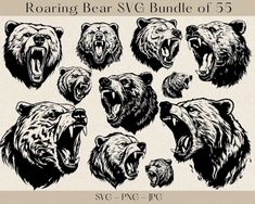 roaring bear svg bundle of 55