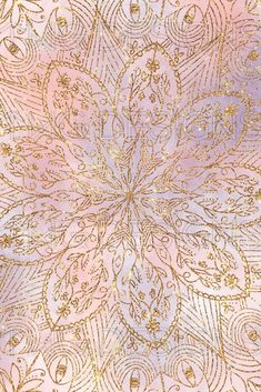 an intricate gold and pink background