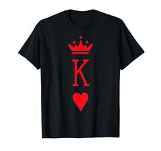 PRICES MAY VARY. If your special man like to play cards or you think he's the King in the household then get this top for him. Anybody who plays poker or any card game knows how powerful the King of hearts is. Get this gear for your man & purchase the matching Queen top. Get this King of Hearts top for the special man in your life & purchase the matching king set as well. This playing cards designed apparel is perfect for anyone who like to play spades and poker. Get this top for the King in you How To Play Spades, Hearts Playing Cards, Playing Cards Design, Heart Top, King Of Hearts, Branded T Shirts, Card Games, Top Styles, Playing Cards