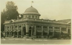 an old black and white photo of a building