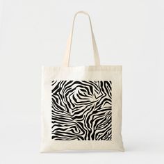 Zebra Stripes Black And White Wild Animal Print Tote Bag Color: Natural. Gender: unisex. Age Group: adult. Painted Tote Bag Aesthetic, Sketchbook Reference, Zebra Print Bag, Stripes Black And White, Canvas Bag Diy, Animal Print Tote Bags, Bags Ideas, Painted Tote, Pet Tiger