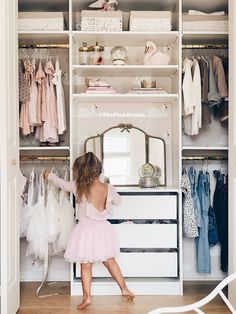 Girls Closet Organization, Pax Hack, Ikea Pax Hack, Interior Design Blogs, Pax System, Big Girl Bedrooms, Toddler Girl Room, Girl Nursery Room, Baby Closet