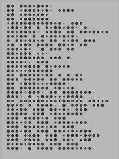 a gray background with black dots on the bottom and one dot in the middle that has been added to it