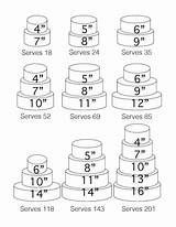 a diagram showing the sizes and measurements for different types of wedding cakes, including three tiers