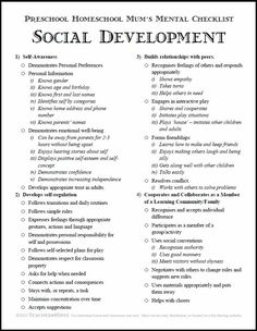 the social development checklist is shown in black and white