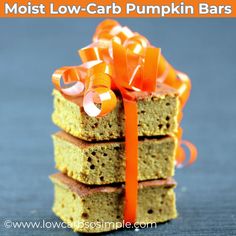 Pumpkin, pumpkin, pumpkin! 🎃 Soft, moist, and naturally gluten-free, these Low-Carb Pumpkin Bars are the perfect fall treat. Frost them or enjoy as a quick grab-and-go snack. Check out the recipe for tips and my favorite cream cheese frosting!