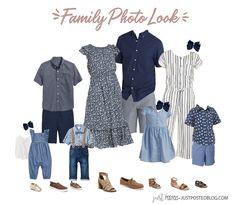 an image of family photo look with clothes and shoes