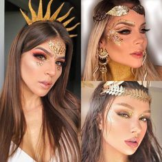 Gold Tattoo Ink, Halloween Costume Videos, Catwalk Makeup, Goddess Halloween, Make Carnaval, Holloween Makeup, Toga Party, Greek Costume, Carnaval Costume