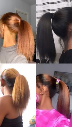 Blow Dried Ponytail Natural Hair, Silk Press Color, Blow Dried Hair, Tips For Dry Hair, Hair Color Pictures, Natural Vibes