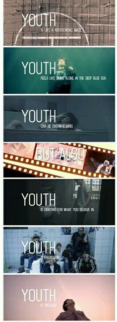 the movie poster for youth is shown in four different colors