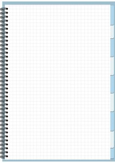 an open spiral notebook with blue lines on the front and bottom pages, lined in two rows