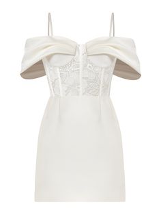 This meticulously tailored glamorous mini dress is bolstered by its sheer lace exposed corsetry with flower embroidery, enhanced by internal boning, and its curve-hugging construction masterfully applied by Tia's artisan team.  Crafted from a luxurious satin fabric, it is accentuated by a sweetheart neckline, complemented by structured shoulder drape details for a touch of sophistication. Slim adjustable straps and an invisible zip at the back ensure a sleek, seamless appearance.  Complement this showstopping piece with a pair of strappy heels for an evening-ready look. Hand wash only. Wash inside out with like colours. Do not wring or twist. Do not tumble dry. Iron at 160°C max or use press cloth. Do not bleach. Professional dry clean. Structured Shoulder, Sleek Chic, Pin Up Dresses, Lace Corset, Satin Mini Dress, Invisible Zip, Dress With Lace, Flower Embroidery, Independent Designers Fashion