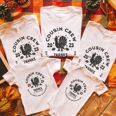 Introducing our Family Cousins Crew Thanksgiving Fall Matching Shirts - the perfect way to celebrate togetherness and gratitude this holiday season! 🧡 Unite in Fall Fashion: Dress your family clan in matching shirts that embrace the warm and earthy hues of autumn. These shirts are not just clothing; they're a symbol of your tight-knit bond. 🦃 Thanksgiving Ready: From the turkey carving to heartfelt conversations, our shirts are designed to keep you comfortable and stylish throughout your Thank Thanksgiving Shirts For Family, Thanksgiving Gift Ideas, Thanksgiving 2023, Retro Thanksgiving, Family History Book, Unique Thanksgiving, Fall Fashion Dresses, Cousin Crew, Matching Christmas Shirts