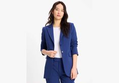 Made from lightweight tech twill our new blazer is just what you need for transitional dressing. | Kate Spade Avrey Blazer, French Navy - 0 Elegant Kate Spade Outerwear For Work, Kate Spade Fall Outerwear For Work, Transitional Dressing, French Navy, Kate Spade, Blazer, Navy