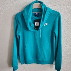 Neck Hoodie Turquoise/Green Nike Sweaters, Nike Sweater, Turquoise Green, Neck Hoodie, Colorful Sweaters, Nike Women, Sweaters For Women, Turquoise, Nike