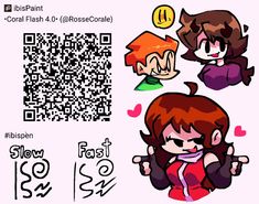 an image of some cartoon characters with qr code