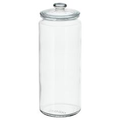 a glass jar with a metal lid