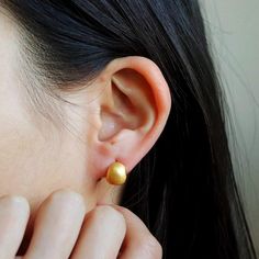 - Minimalist brushed silver/gold stud earrings with a subtle matt finish Matte Gold Hammered Earrings As Gift, Matte Gold Hammered Earrings For Gift, Metal Art Jewelry, Earrings Geometric, Jewelry For Her, Gold Stud, Geometric Earrings, Silver And Gold, Art Jewelry