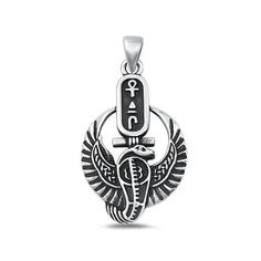 Sterling Silver Egyption Wadjet God Serpents Ankh Cross Cobra Pendant .925 New Jewelry Female Unisex All our silver jewelry is crafted from .925 silver also commonly referred to as sterling silver. Sterling silver is the standard for beautiful high-quality silver jewelry and cannot be replicated by lower priced silver plated jewelry. It is 92.5% pure silver, mixed with alloys to add strength and durability to stand the test of time. Keep your fine jewelry shiny and elegant by storing it properly. Jewelry needs to be stored in a dry area, preferably away from air in a jewelry box or plastic bag. Avoid exposure to harsh chemicals. Use a polishing cloth to remove tarnish build-up over time. Size: One Size.  Age Group: adult. Square Diamond Studs, Eye Of Horus Necklace, Celtic Knot Necklace, Ankh Cross, Irish Jewelry, Silver Plated Jewelry, Cross Jewelry, New Jewelry, Religious Jewelry