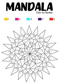 the color by number printable worksheet for kids