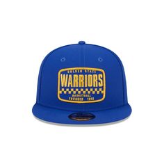 The Golden State Warriors 2024 Rally Drive 9FIFTY Snapback features an embroidered Warriors patch at the front panels with a team logo at the right-wear side, a gray undervisor, and a snapback closure at the rear. Throwback Fitted Hat With Flat Brim For Sports Events, Throwback Flat Brim Fitted Hat For Sports Events, Throwback Snapback Fitted Hat For Game Day, Fitted Hat With Letter Patch For Sports Events, Game Day Cap With Logo Patch, Collegiate Hats With Logo Patch For Game Day, Collegiate Snapback Hat For Streetwear, Collegiate Snapback Fitted Hat For Streetwear, Snapback Fitted Hat With Letter Patch For Sports Events