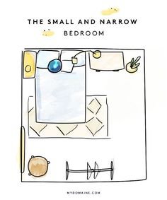 the small and narrow bedroom is depicted in this cartoon