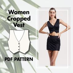 Limited Time Offer! 70% Off + Buy 3, Get 2 Free | Buy 5, Get 3 Free! After your purchase, send us a message to let us know which product you'd like as your free gift! 🌟Unleash Your Creativity with the Women Cropped Vest Pattern! This versatile sewing pattern is the perfect addition to your wardrobe, allowing you to create a chic, tailored look that can elevate any outfit. Here's what makes this pattern an essential piece for your sewing collection.🌟  🖥️ Digital PDF Download:  Language:     - Cropped Vest Pattern Sewing, Fitted Vest Pattern, Women’s Vest Pattern, Vest Template Sewing, Tie Front Vest Sewing Pattern, Cropped Waistcoat, Vest Sewing, Ladies Vest, Vest Sewing Pattern