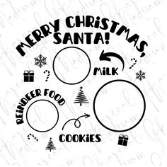 merry christmas santa svt cut file for silhouette or cricut, includes cookies and snowflakes