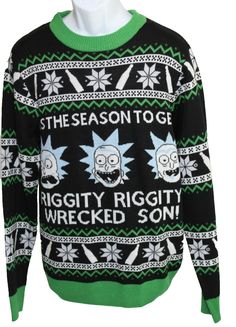 Adult Swim, Rick And Morty, Lightweight Knit, Cartoon Network, Tis The Season, Ugly Christmas, Christmas Sweater, Being Ugly, Sweater Outfits