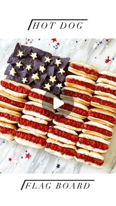 an american flag made out of hot dogs