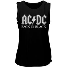 Ladies Muscle Tank. Rock Band Tees, Womens Muscle Tank, Back In Black, Muscle Tank Top, Women's Muscle, Band Shirt, Muscle Tank Tops, Rock T Shirts, Top T Shirt