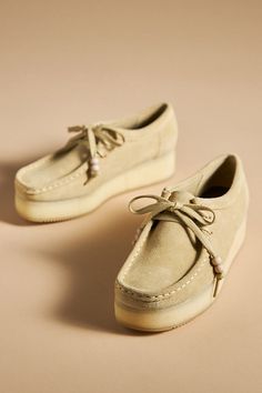 Suede upper, insole Crepe sole Tie styling Imported | Wallacraft Bee Platform Flats by Clarks in Yellow, Women's, Size: 10, Suede at Anthropologie Tie Styling, Boat Shoes Fashion, Bee Shoes, Yellow Flats, Platform Flats, Moccasins Shoes, Tie Styles, Ballerina Shoes, Suede Loafers