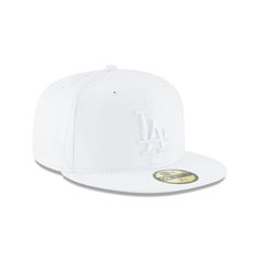 the new era los angeles dodgers white 59fifty fitted - back cap is shown