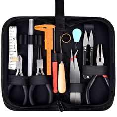 a black case filled with lots of different tools