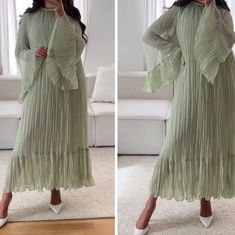 H&M Pleated Kaftan Dress Light Green Nwt Flowy Midi-length H&m Dresses, H&m Summer Wedding Dress, Elegant H&m Wedding Dress, H&m Flowy Ruffle Dresses, H&m Flowy Ruffled Dresses, Flowy Ruffled Dresses By H&m, Elegant Flowy H&m Maxi Dress, Fitted Maxi Length H&m Dress, H&m Fitted Maxi Dress