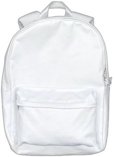 White Canvas Backpack For Back To School, White Canvas Backpack For Daily Use, White Everyday Backpack, White Canvas Backpack For Everyday Use, White Softback Backpack With Zipper Closure, White Casual Everyday Backpack, Casual White Everyday Backpack, Casual White Student Backpack, Casual White Backpack For Everyday