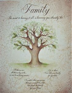 a family tree is shown with the words on it