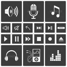 music icons set - web elements objects